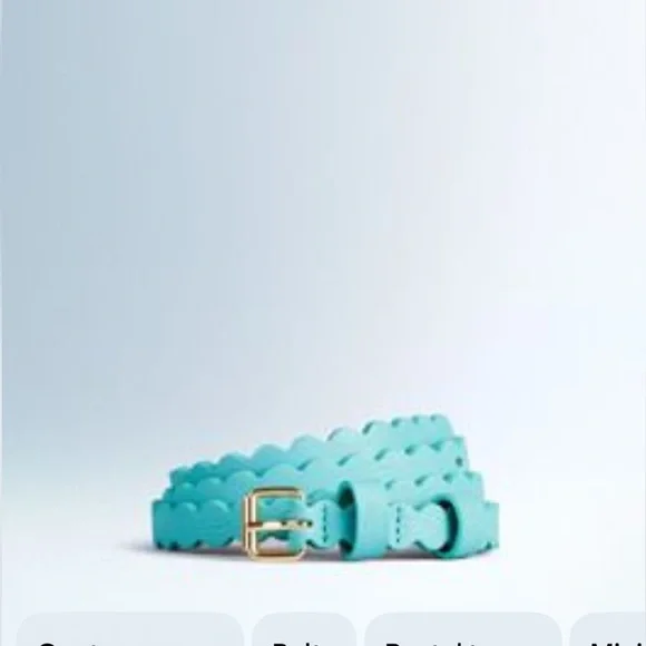 Boden Silver Glitter Scalloped Belt with Gold Buckle - Picture 3 of 5